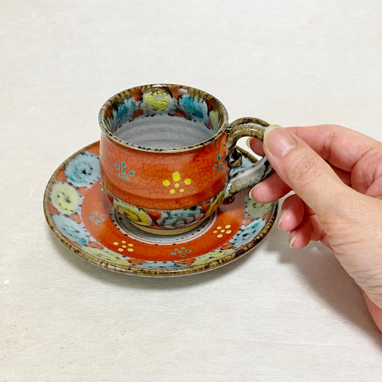 陶器赤絵 鉄絵 金紅梅 一器・一花・一菓 古赤絵の仙