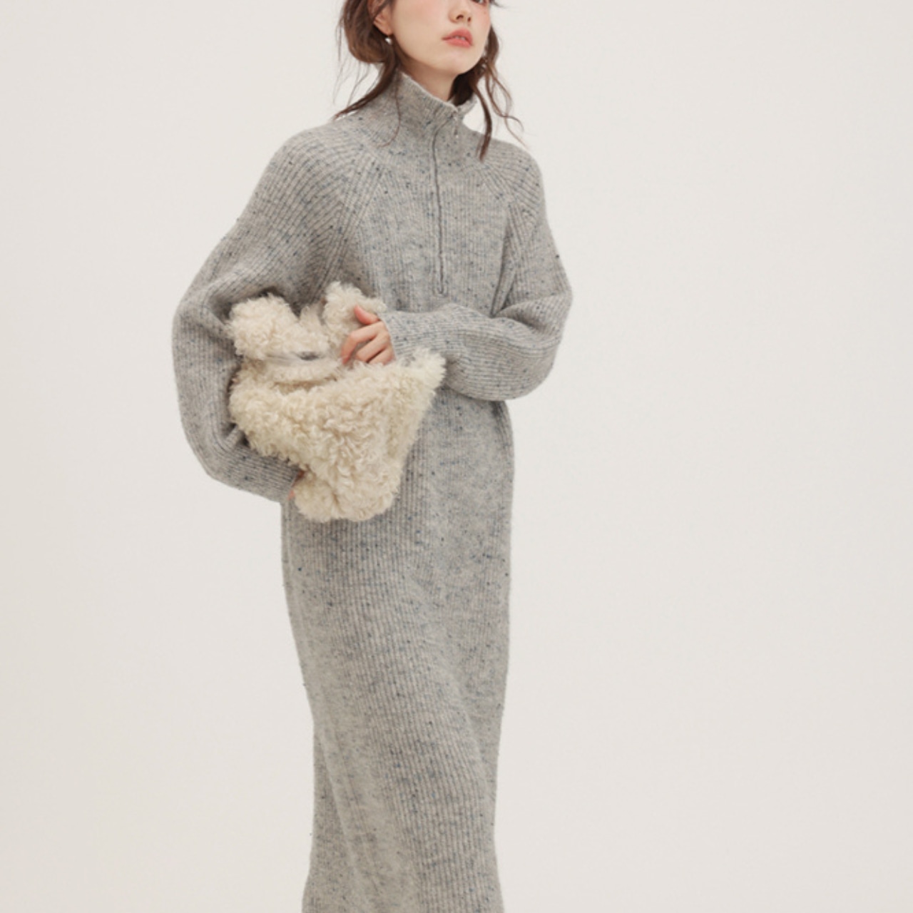 Half Zip Knit One-Piece T3822