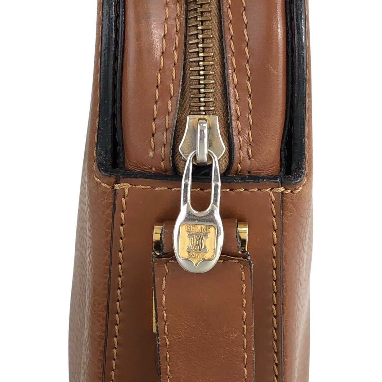 CELINE セリーヌ ショルダーバッグ ブラウン レザー M93 vintage