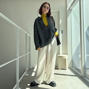 スキッパーオーバーKnit/チャコール