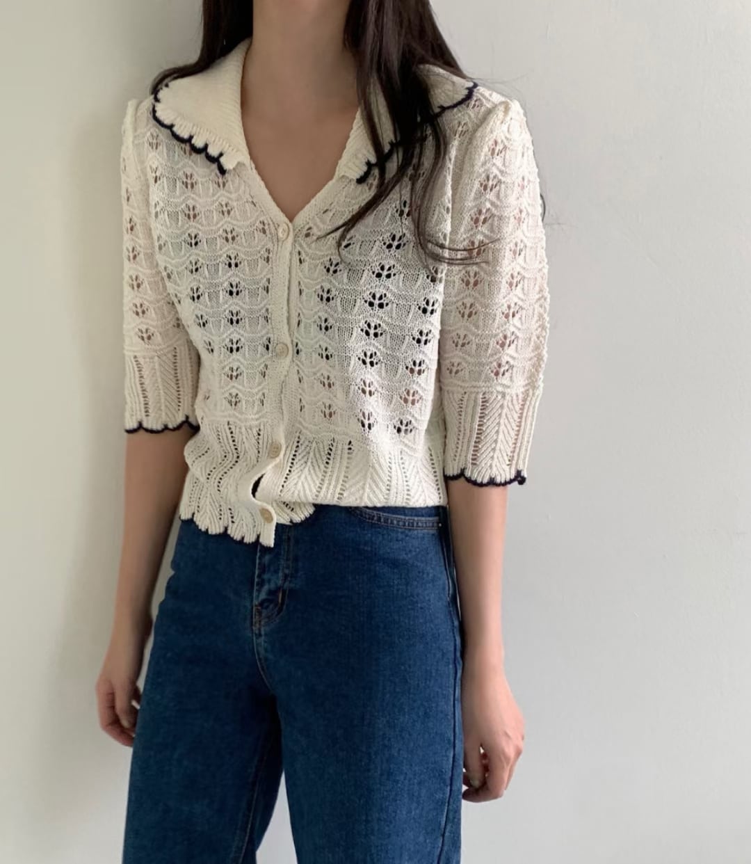 襟付きカーデ　AJ1079-1986