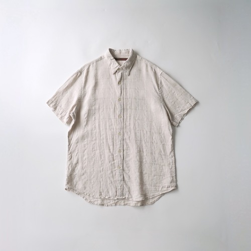 【PERRY ELLIS】00's S/S Shirt Linen Cotton Beige XL