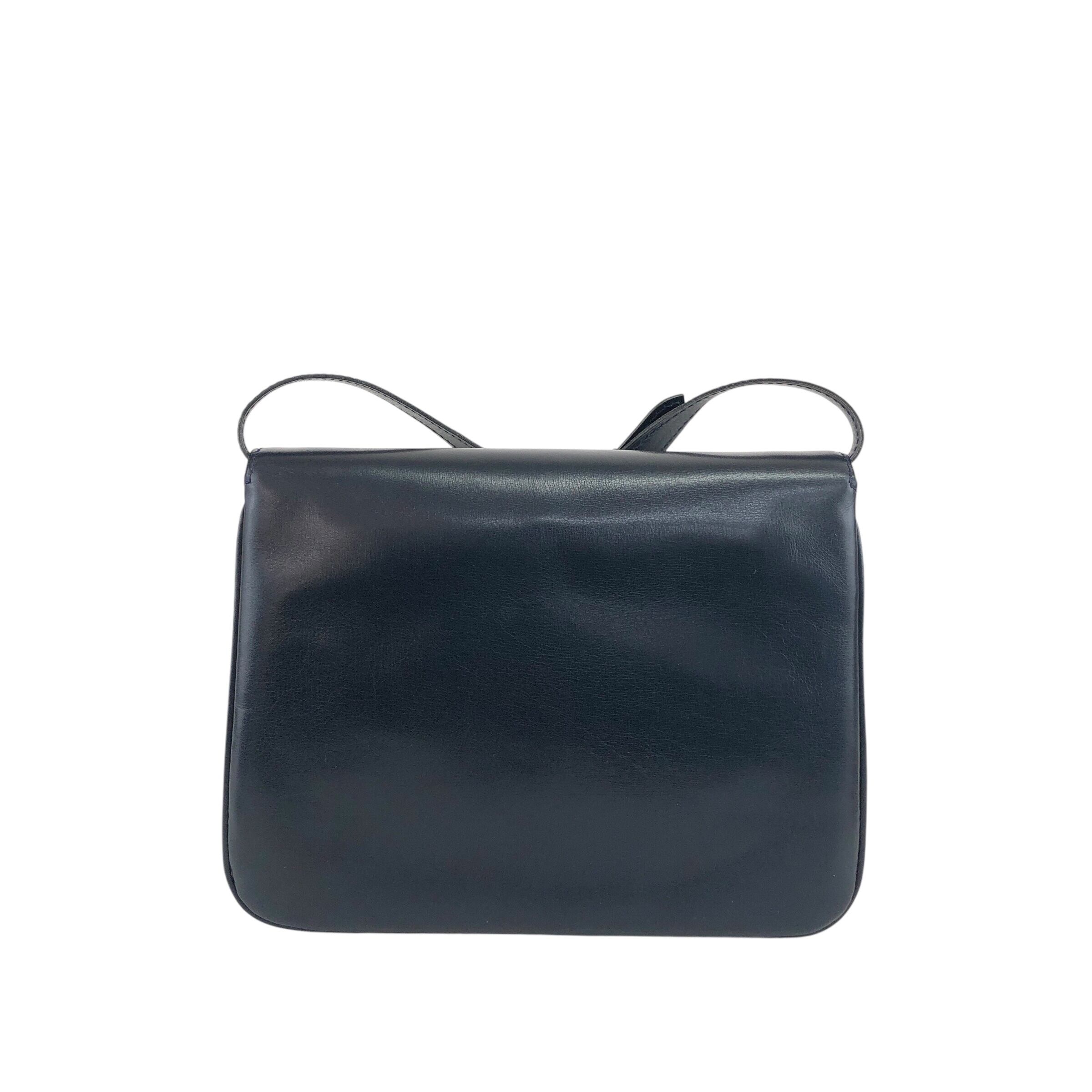 CELINE セリーヌ ショルダーバッグ ネイビー 馬車 レザー ミニバッグ