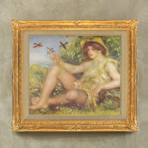 直筆仕上げ油絵【ルノワール】羊飼いの少年 F10 絵画 インテリア 人物画