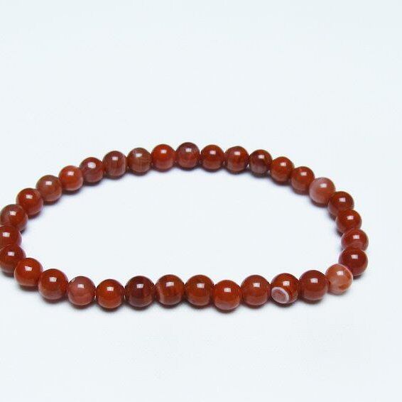 ナンホーンアゲート ブレスレット 6mm 南紅瑪瑙 ブレス 一点物 メール便可 [M便 1/10] 111-42143