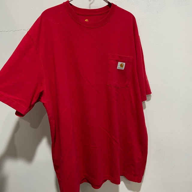 『送料無料』Carhartt カーハート　ポケットTシャツ　ポケT　XL 赤　ストリート