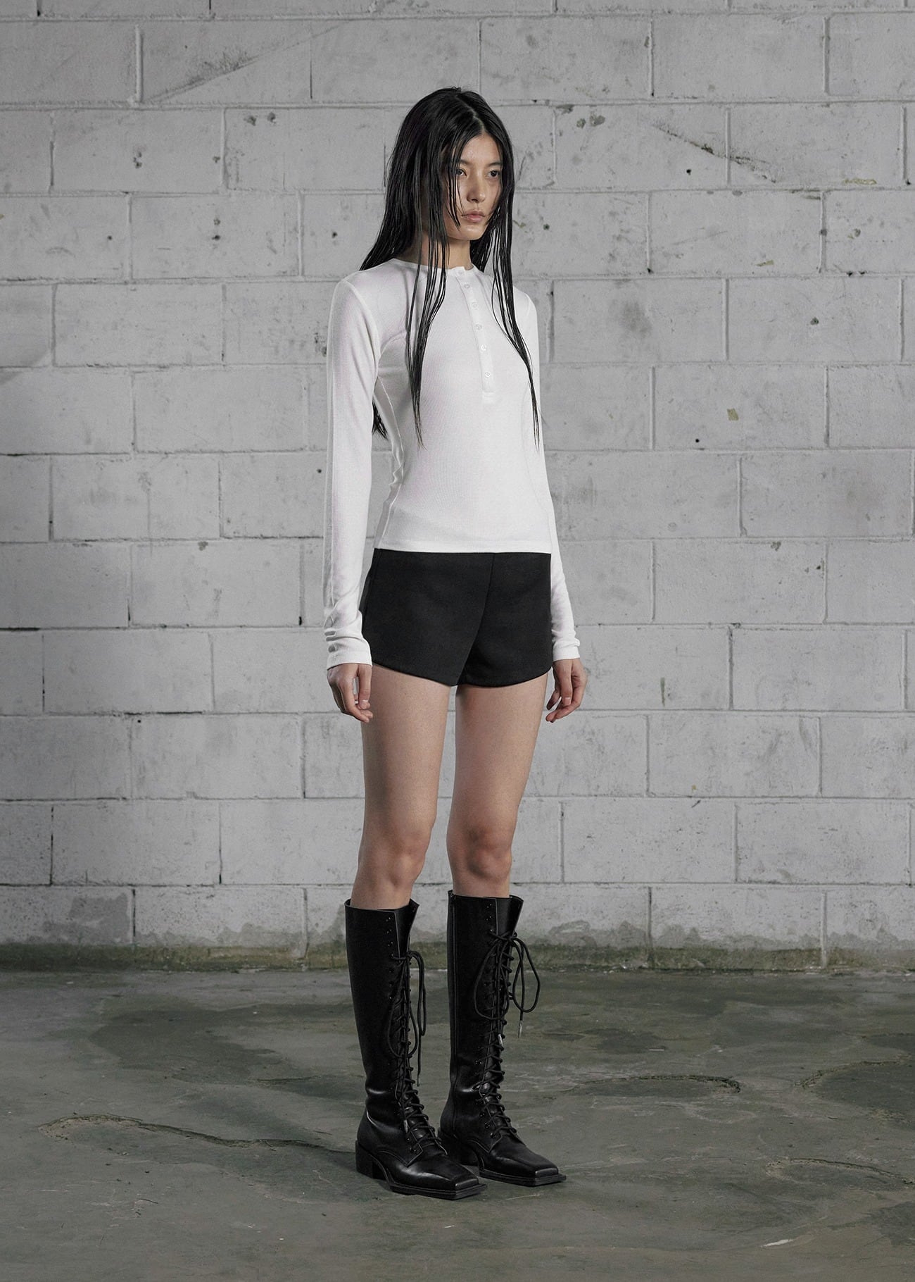 BOHEMIAN SEOUL] ROUND BUTTON SLEEVE, IVORY 正規品 韓国ブランド