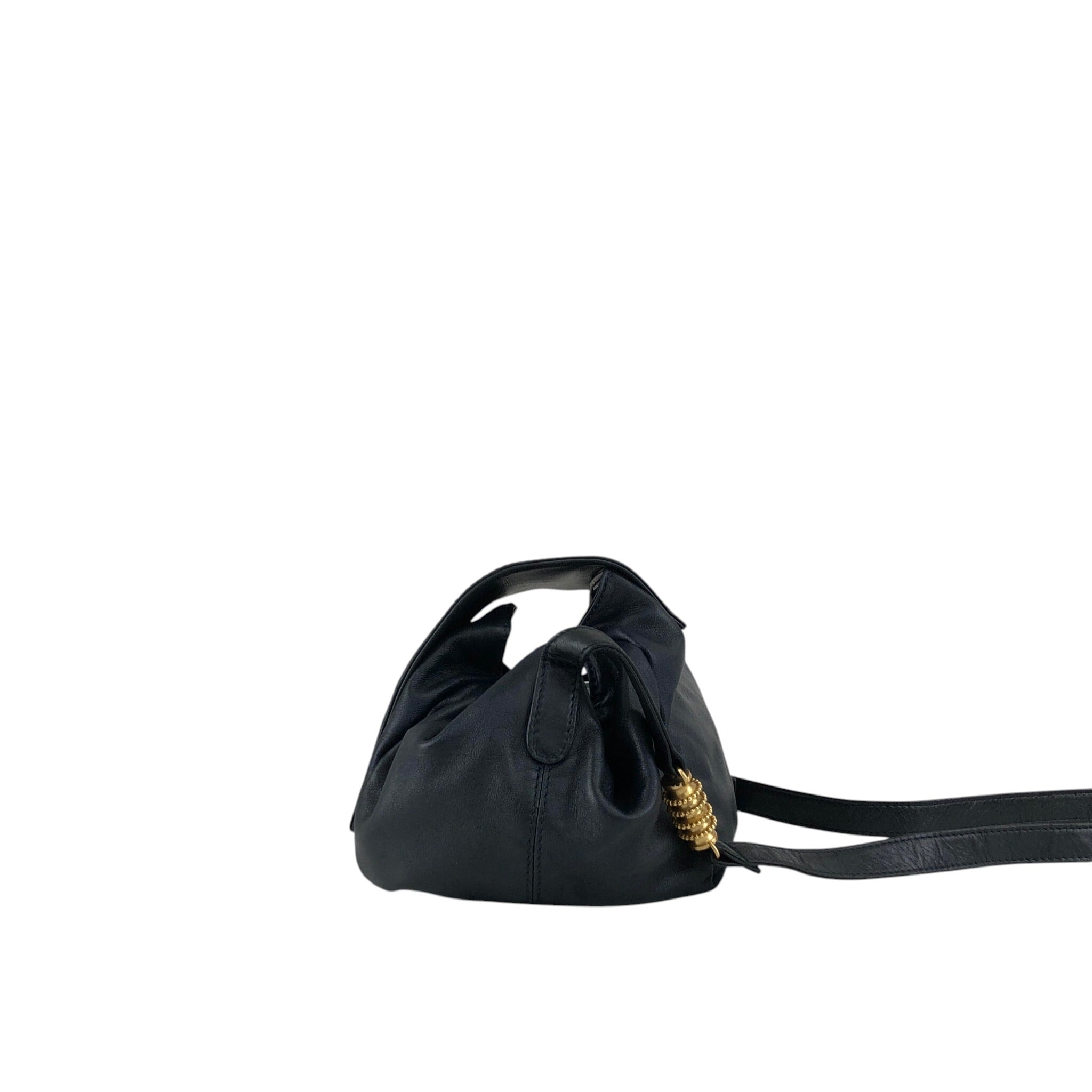 LOEWE ロエベ ショルダーバッグ ネイビー ロゴ ナッパレザー vintage
