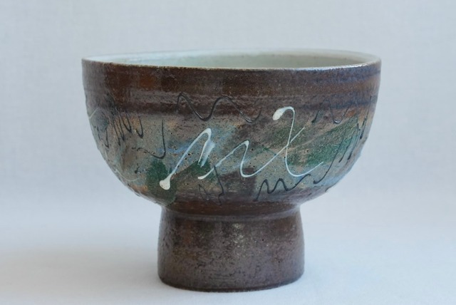 藤井博文　黒遊文合鹿碗