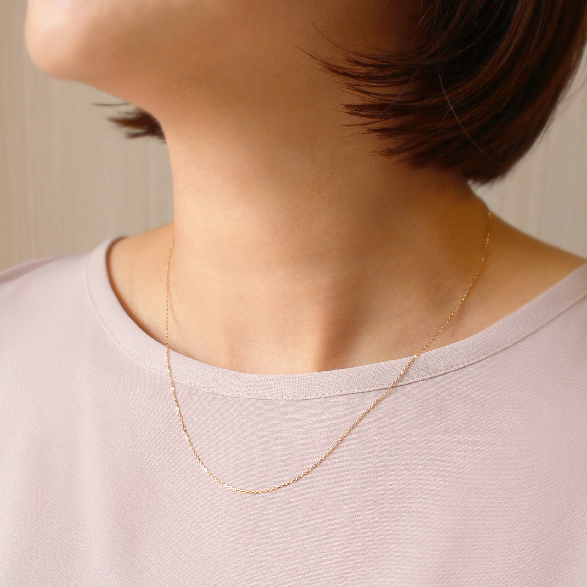 K18 チェーンネックレス 45cm〈シャイン〉 No.106 | スキンジュエリー