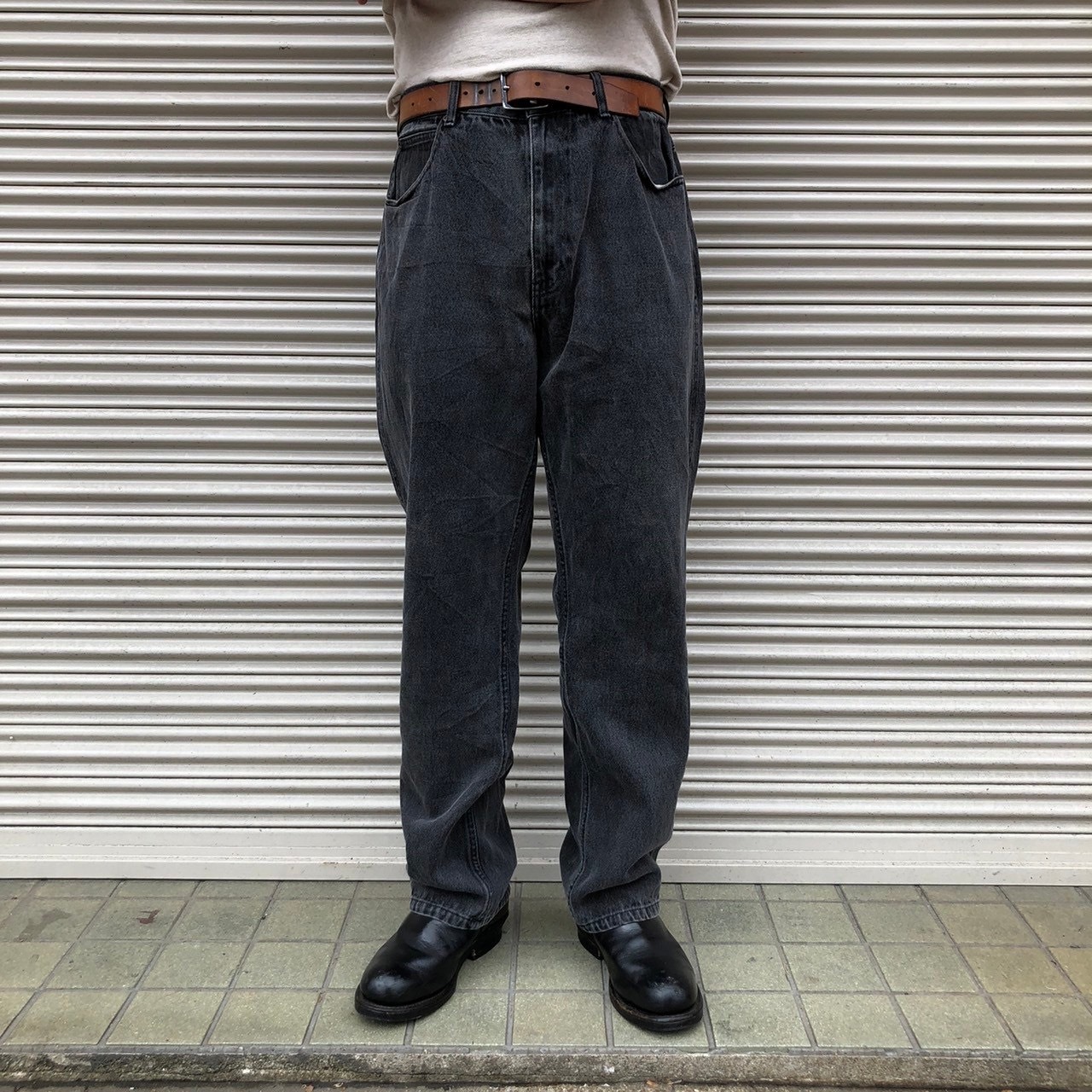 90s カナダ製 AUTHENTIC Jeans ブラックデニムパンツ ヴィンテージ 