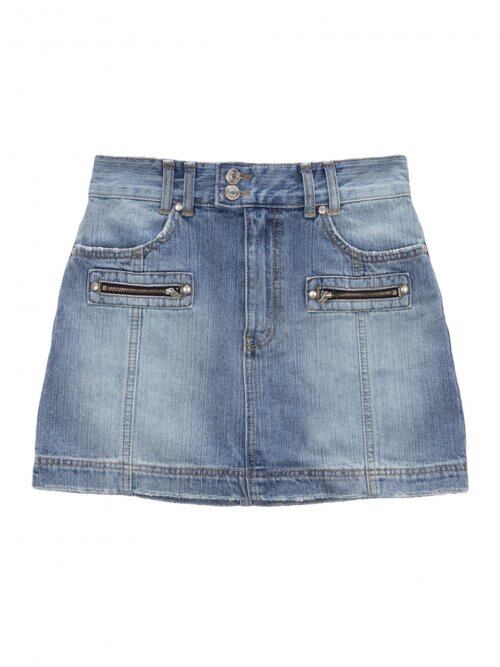 MATIN KIM デニムスカート MATIN KIM] DOUBLE ZIPPER DENIM MINI SKIRT