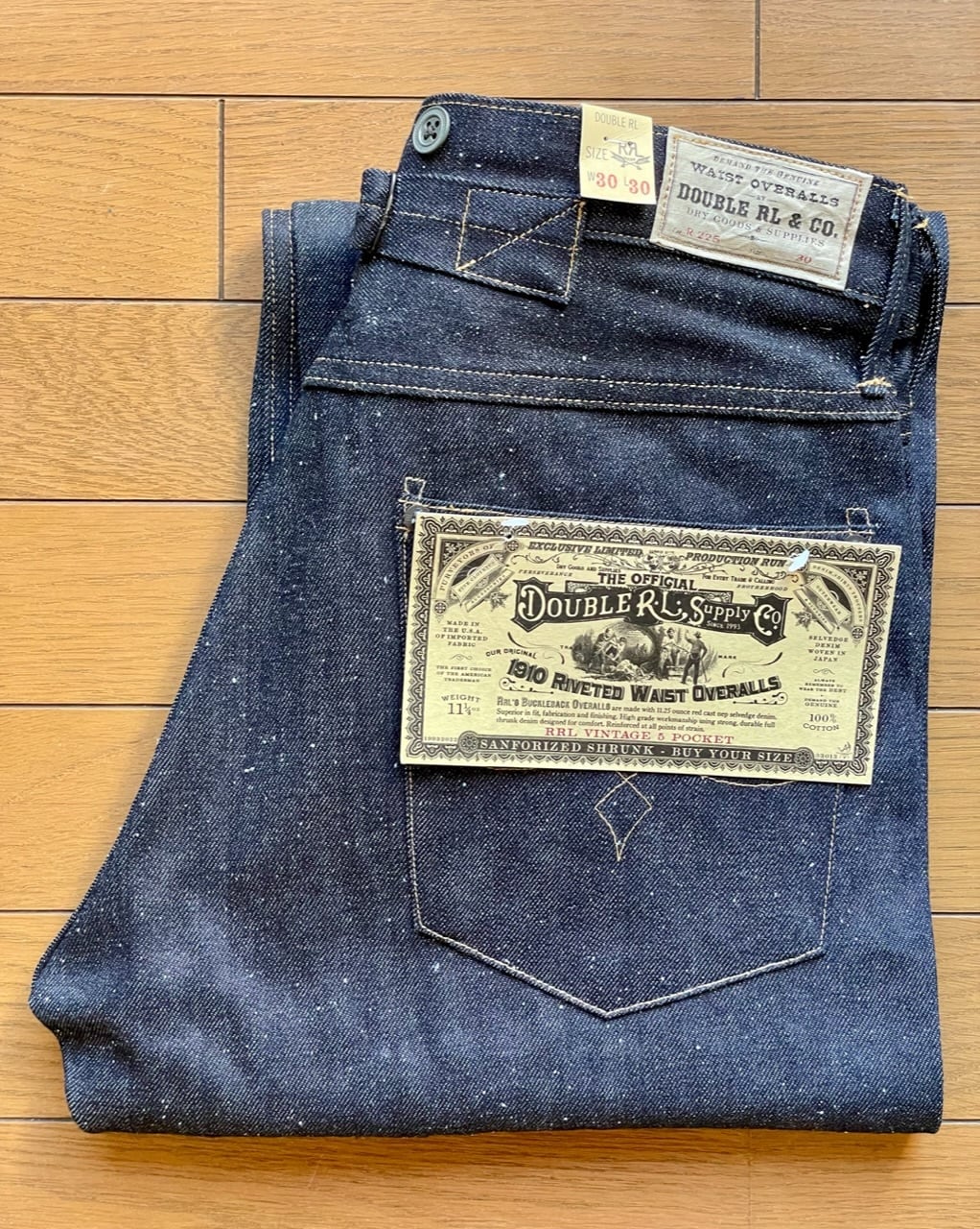 NOS(新古品) アメリカ製 RRL ストレート ビンテージ加工