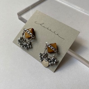 shell × silver pierce / earring