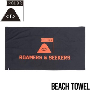 マイクロファイバータオル ビーチタオル POLeR ポーラー BEACH TOWEL 241MCV0473 BLACK/ORANGE 日本代理店正規品