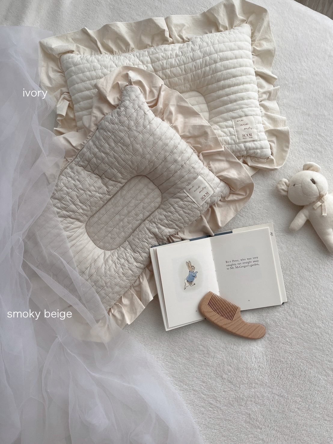 Sprinh gift set <frill pillow + floret blanket + floret purse set twin> ベビーピロー フリルピロー ベビー枕 ガーゼブランケット ガーゼケット 巾着ポーチ 出産祝い ギフトセット