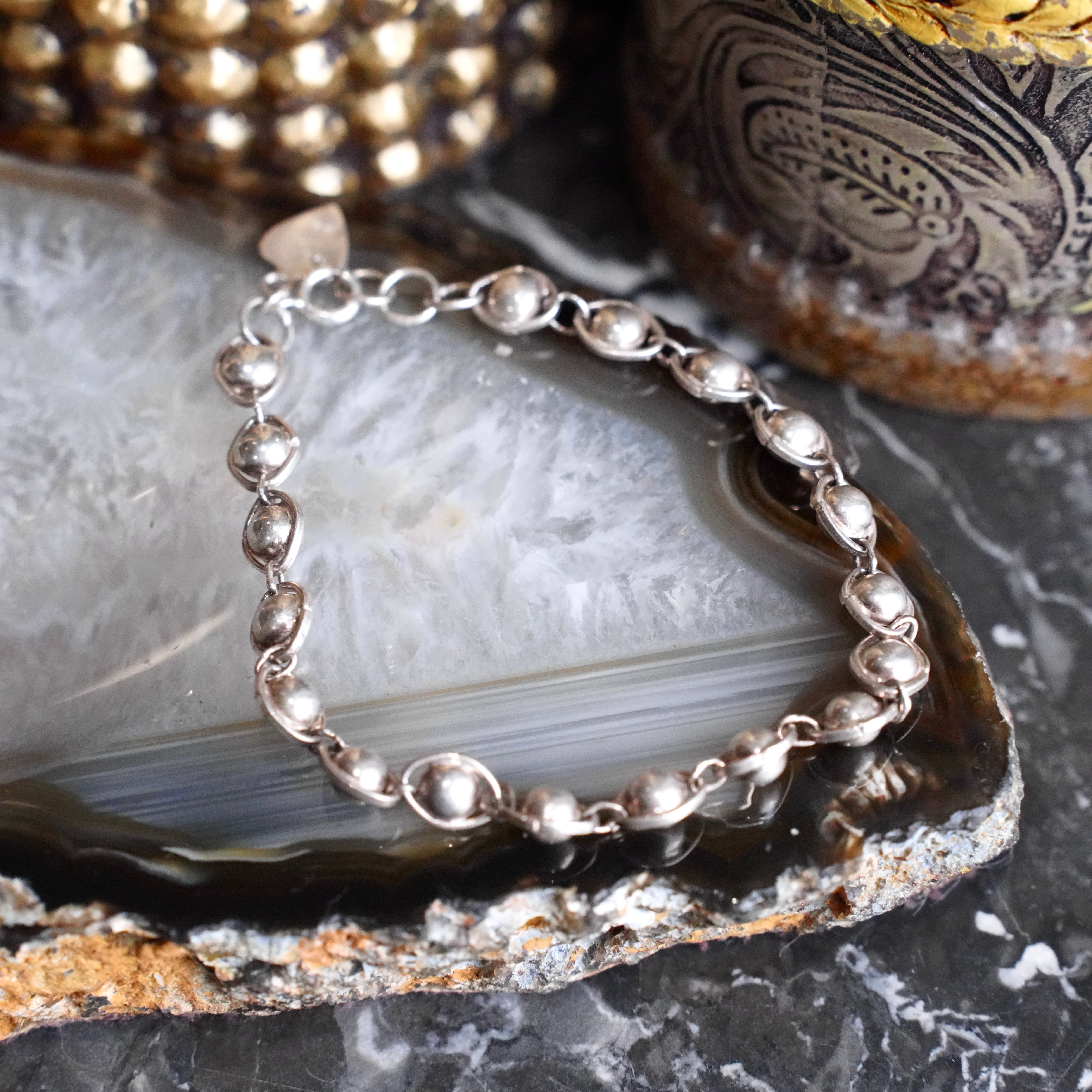 USA VINTAGE BALL CHAIN SILVER 925 BRACELET/アメリカ古着ボール