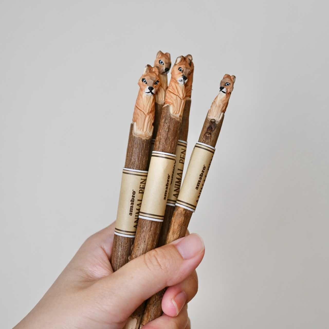 再入荷 】木彫りのリスのボールペン｜文具 民芸品 雑貨店 雑貨屋
