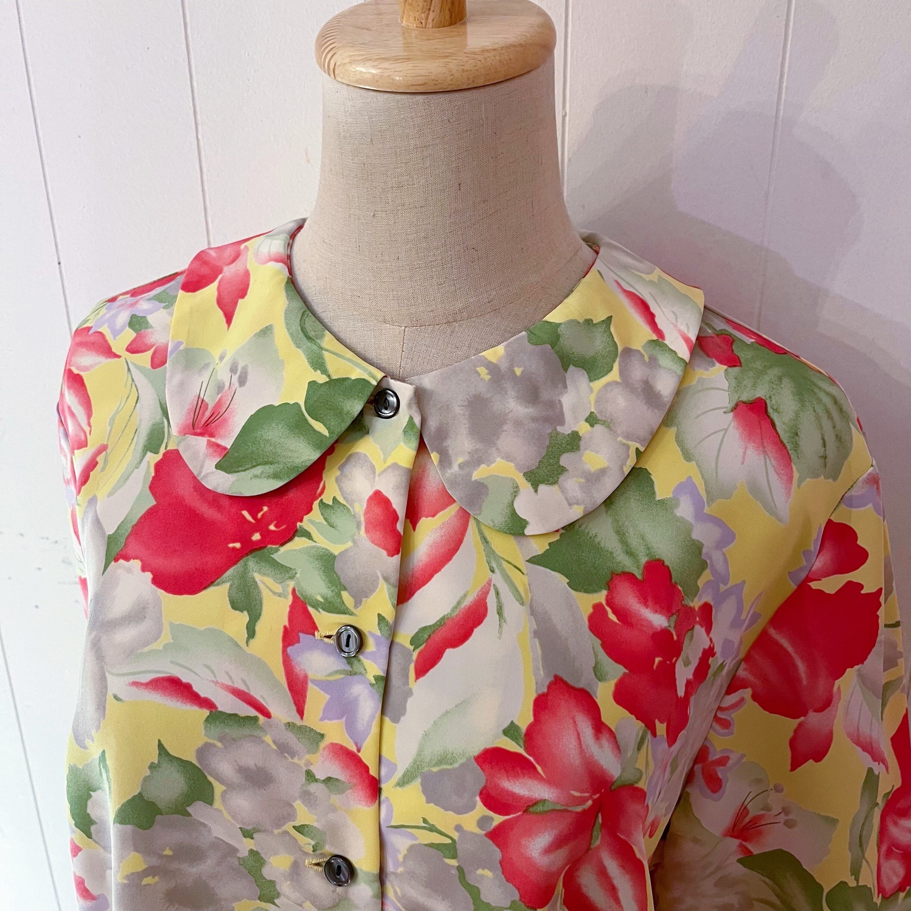 neon yellow flower blouse