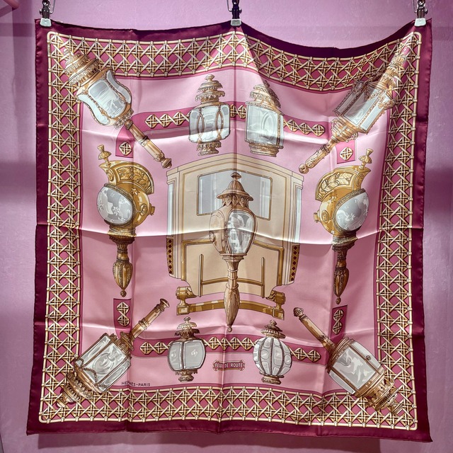 HERMES スカーフ カレ90 FEUX DE ROUTE エルメス