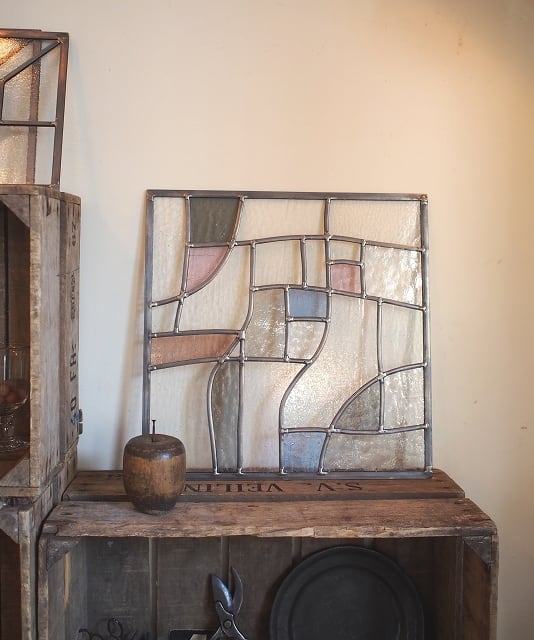 抽象的 ステンドグラスパネル 海辺 | shop－stainedglass abre