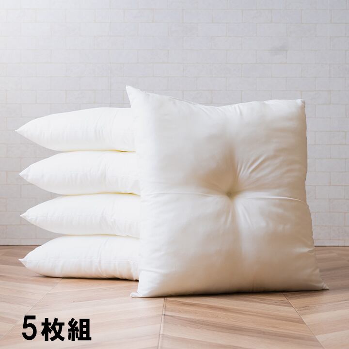 ヌードクッション 座布団 国産 座布団 銘仙判 日本製 アイボリー 約55×59cm 5枚組