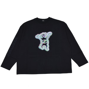 【WE11DONE】BLACK COLORFUL TEDDY PRINT LONG-SLEEVED T-SHIRT