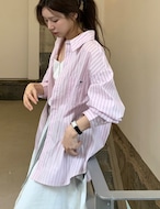 【新作5%OFF・3日間】Stripe Over-Fit Shirts_2colors