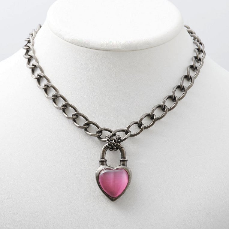 Pastel Goth Heart Choker Collar Chain Dark Alternative Kawaii Babe