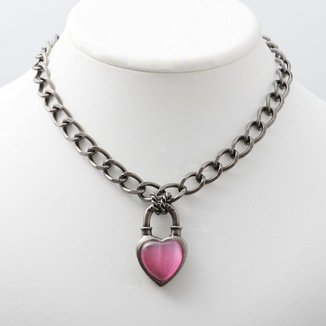 Never End®  Chain Choker/Necklace Silver/Pink #1755　ネバー・エンド　チョーカー/シルバー/ピンク