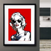 Iron Woman -Monroe｜メタリックな質感が際立つポートレートアートポスター｜強さと美しさを纏うモダンインテリアA2ポスター