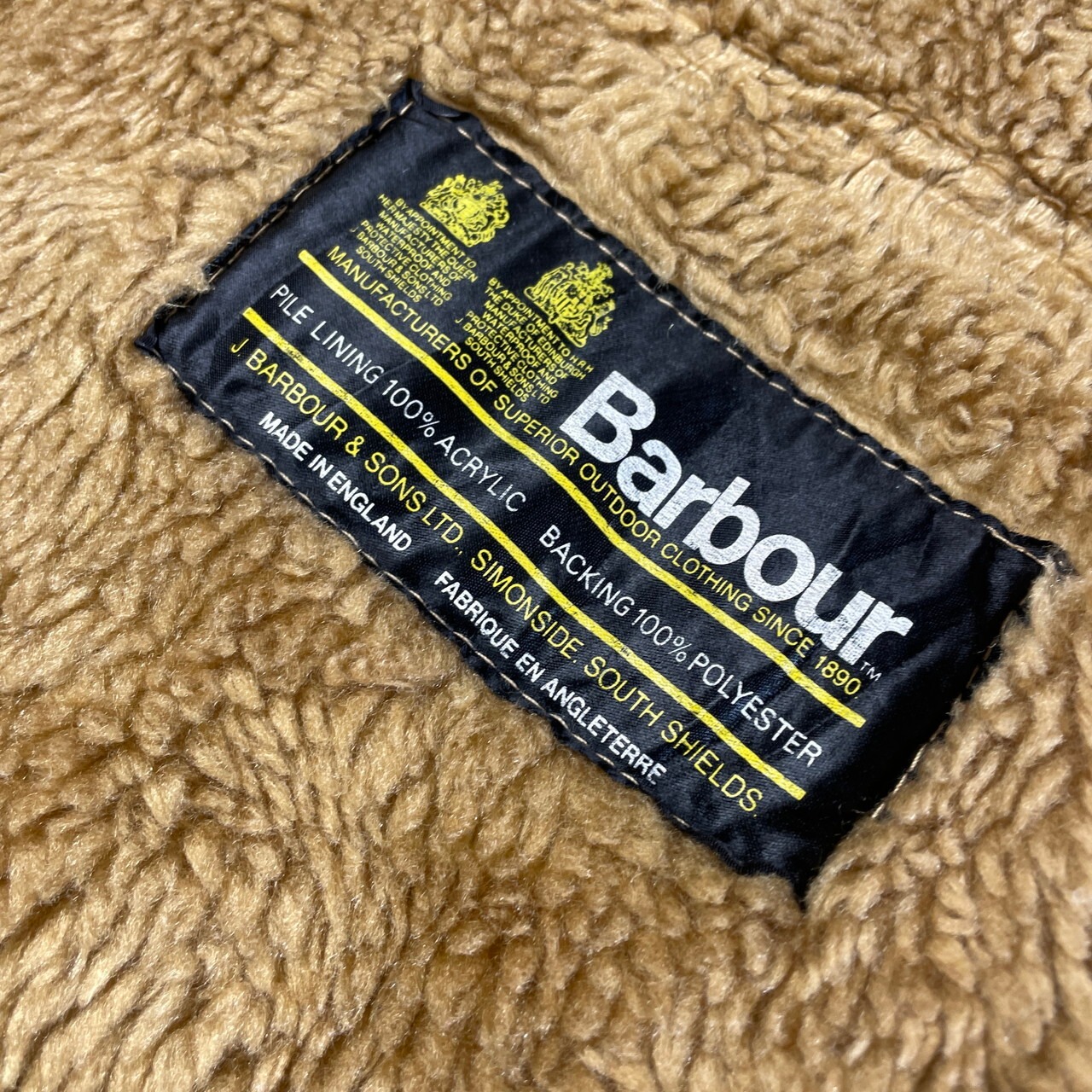 80年代 英国製 Barbour バブアー パイルライナーベスト ボアベスト 