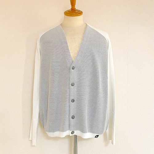 Switching Raglan Knit Cardigan　White