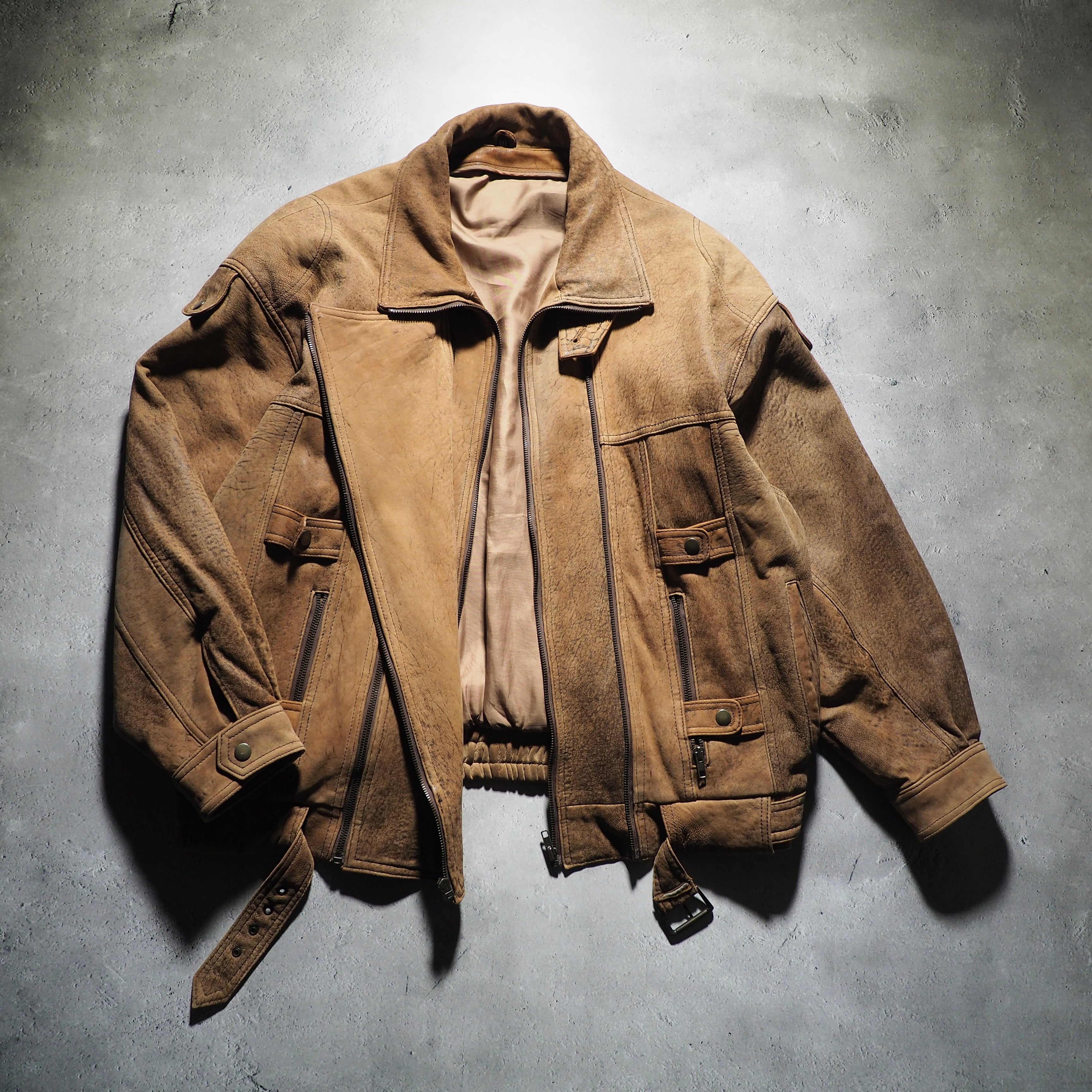 " 変形 - Deformation " vintage loose leather jacket