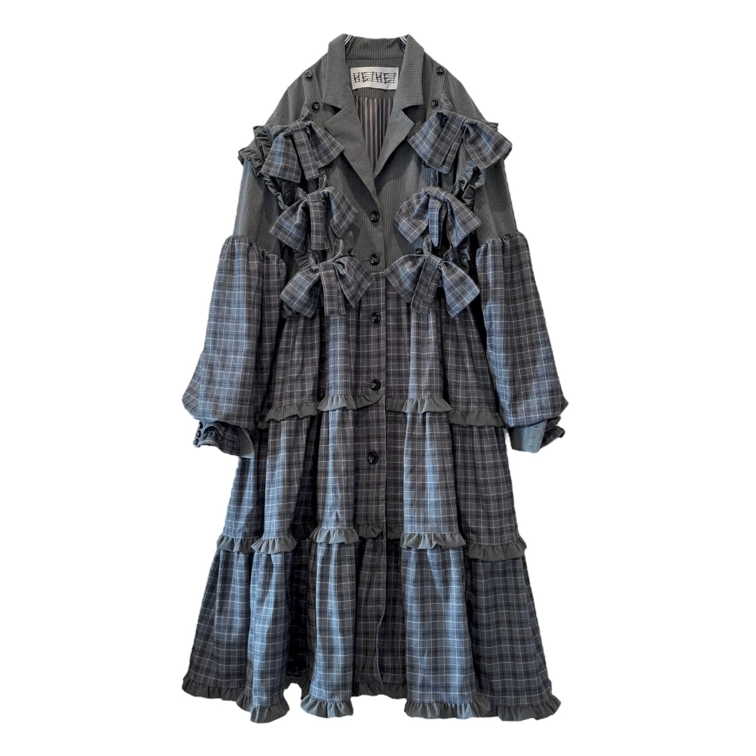 リボンドッキングスーツワンピース GRAY