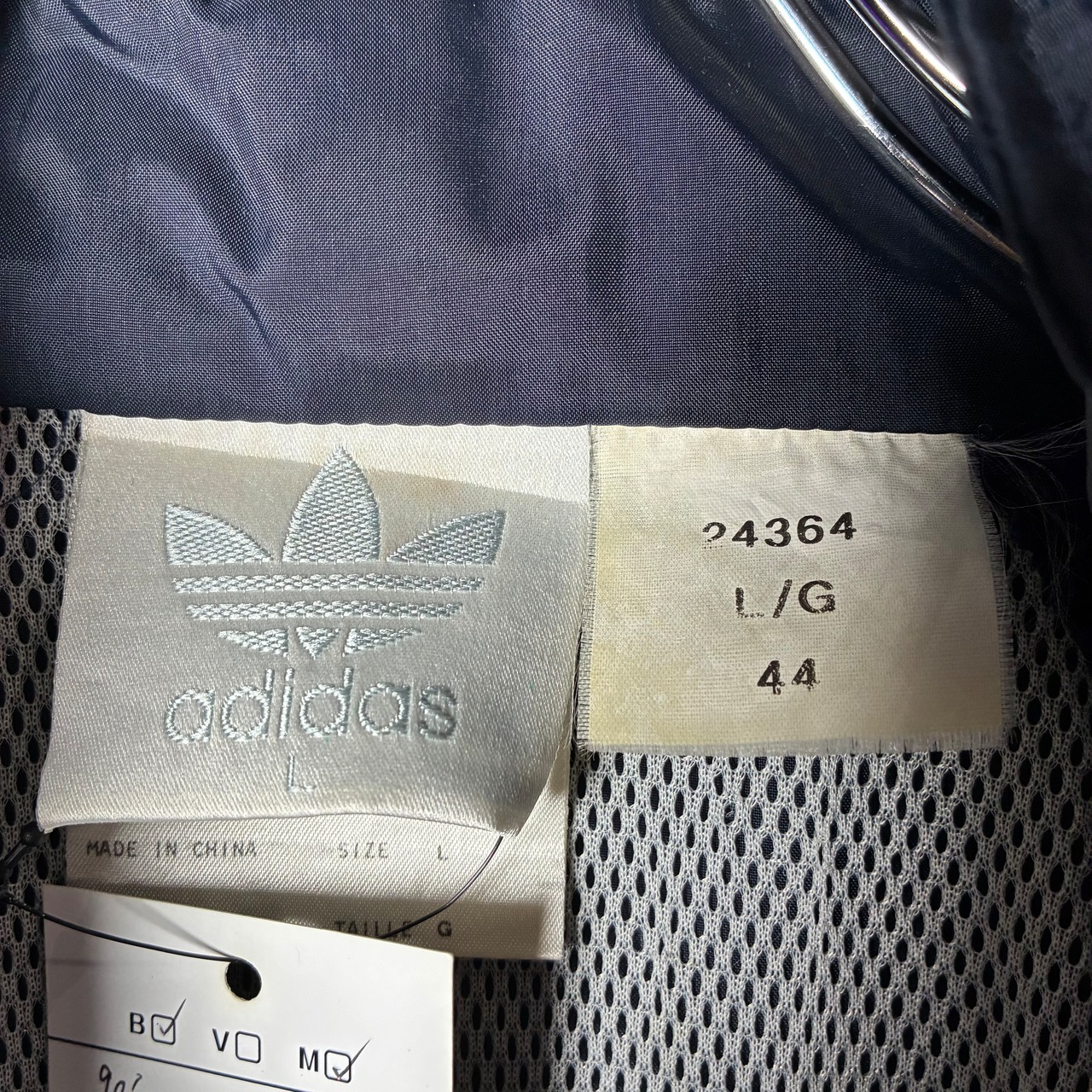 90s adidas ナイロンジャケット パープル×ブラック 切り替えデザイン トレフォイル