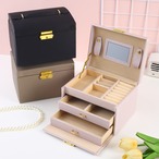 ジュエリーボックス アクセサリーボックス 大容量 大きめ アクセサリー入れ アクセサリー 指輪 ネックレス ブレスレット 宝石 収納ケース 収納ボックス 可愛い スタイリッシュ 黒 ブラック 北欧