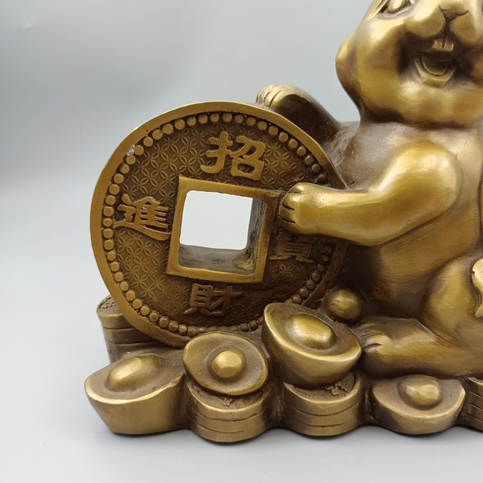 うさぎ 兎 金 黄金 ゴールド 置物 オブジェ 風水 開運 縁起 干支 中国