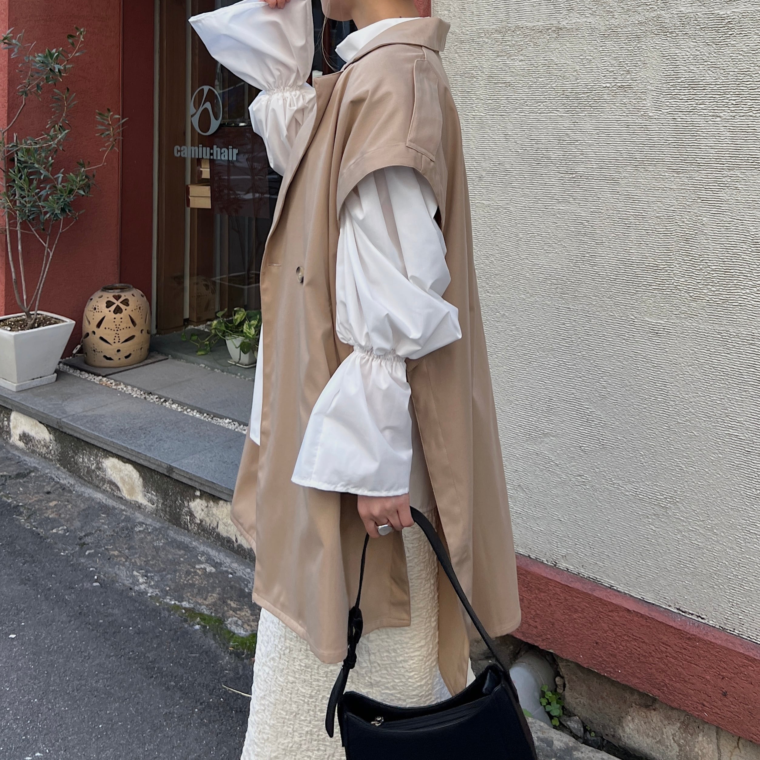 nananamoe トレンチジレ｜トップス