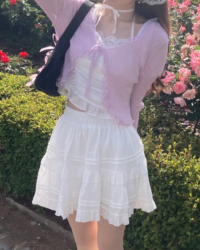 【Renonqle】ribbon lavender cardigan