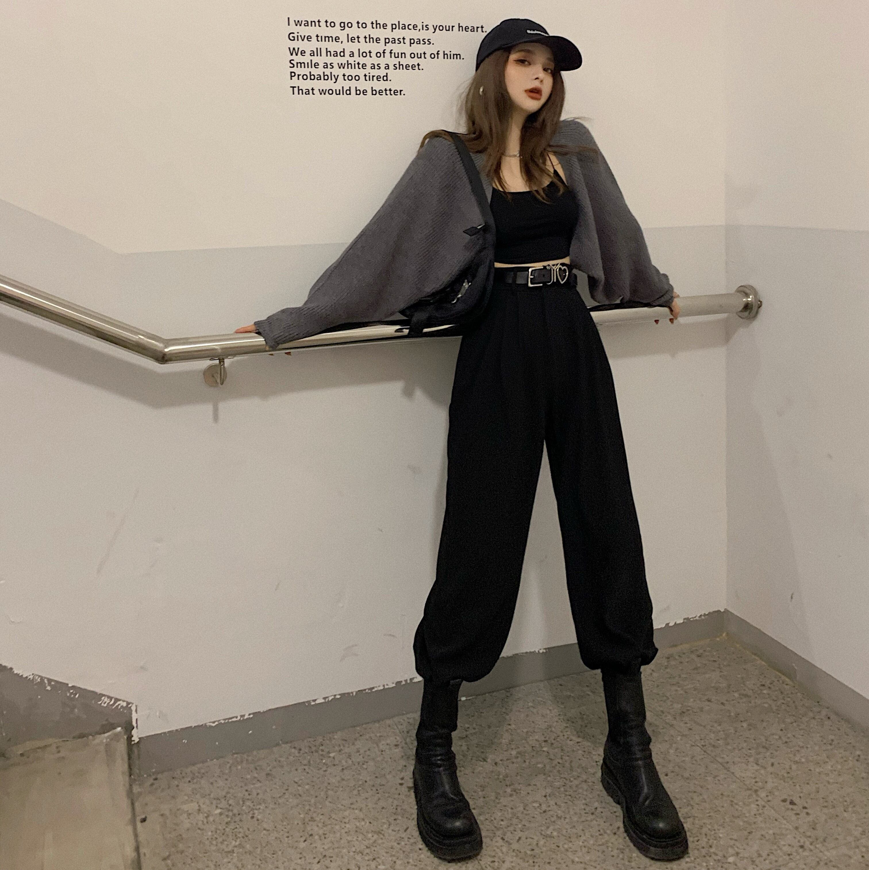 ネットセレブファッションスリーピースオータムスーツレディース2020年秋新作ニットカーディガンキャミソールワイドレッグパンツ ドラファッションホール61488431160