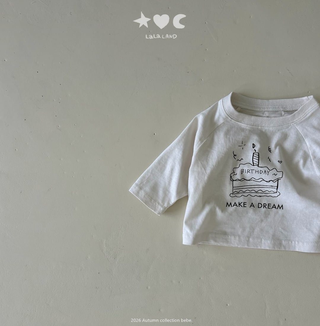 送料無料【予約】/  babyハッピーラグランTシャツ  /lalaland