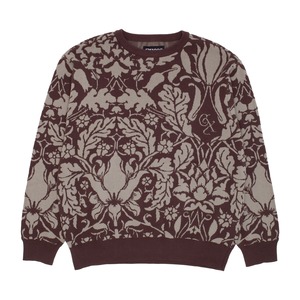 GX1000 / JACQUARD KNIT FLORAL SWEATER / BROWN / M