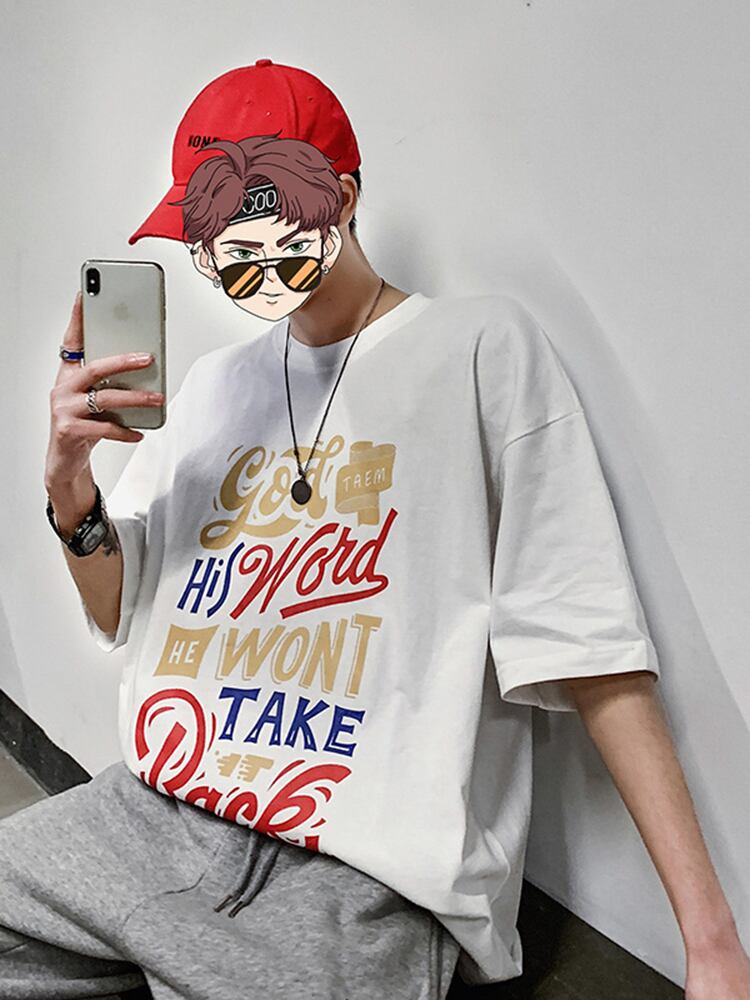 全3色 Tシャツ カットソー プリント カジュアル シンプル