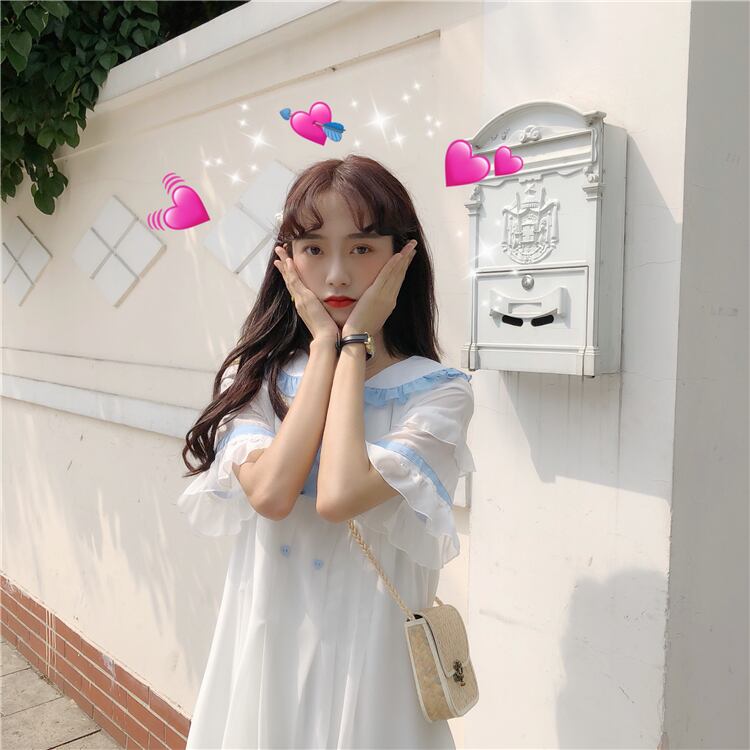 スカートレディースドレス2020新夏スタイルスモールフレッシュルーズ気質学生ドールカラーシフォンドレストレンド 萌量不足80030739796