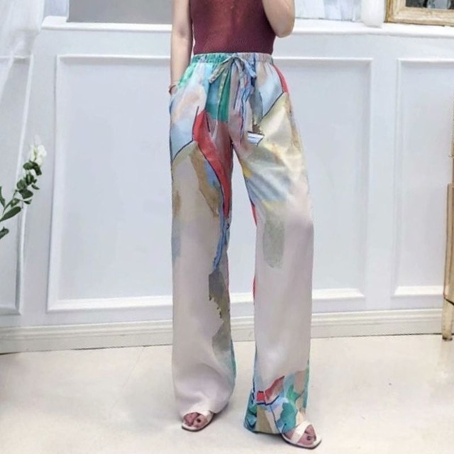Abstract painting design pants　V1638