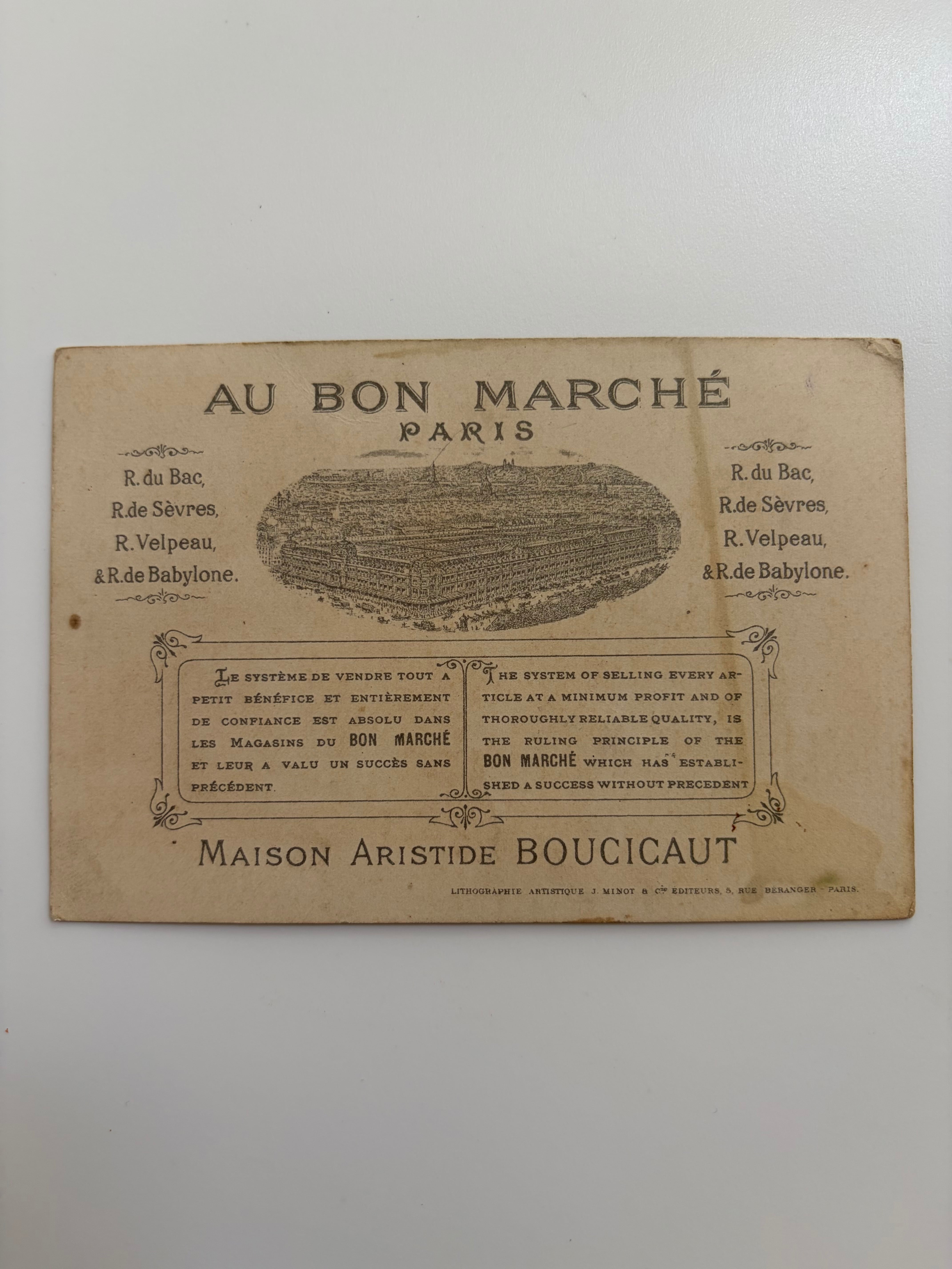 フランスアンティークAu Bon Marché ボンマルシェのクロモカードセット オ・ボン・マルシェ クロモカード “UNE NOCE”（子どもたちの結婚式
