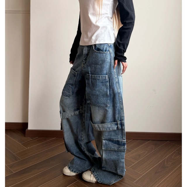 multi-pocket strap denim　マルチポケットストラップデニム　J2093