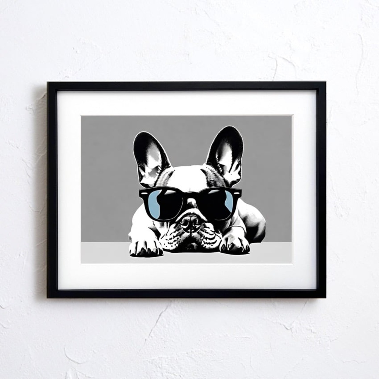 Cool Bulldog｜フレンチブルドッグのユーモアと都会性を融合したポップアートポスター｜遊び心ある空間をスタイリッシュに演出A3ポスター