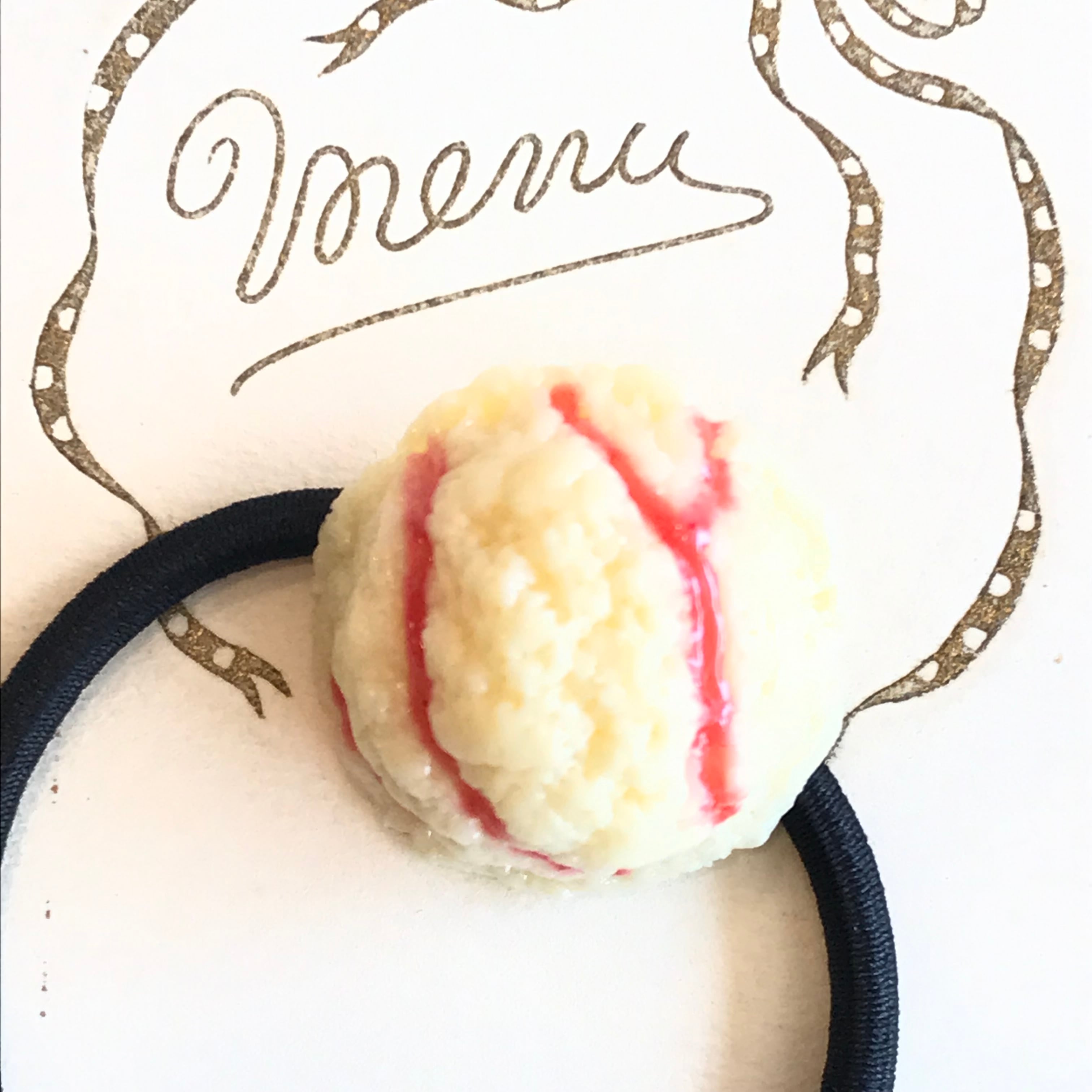 ぬゆ ぽこんぬ工房 アイスクリームヘアゴム ストロベリーチーズケーキ | Pay ID